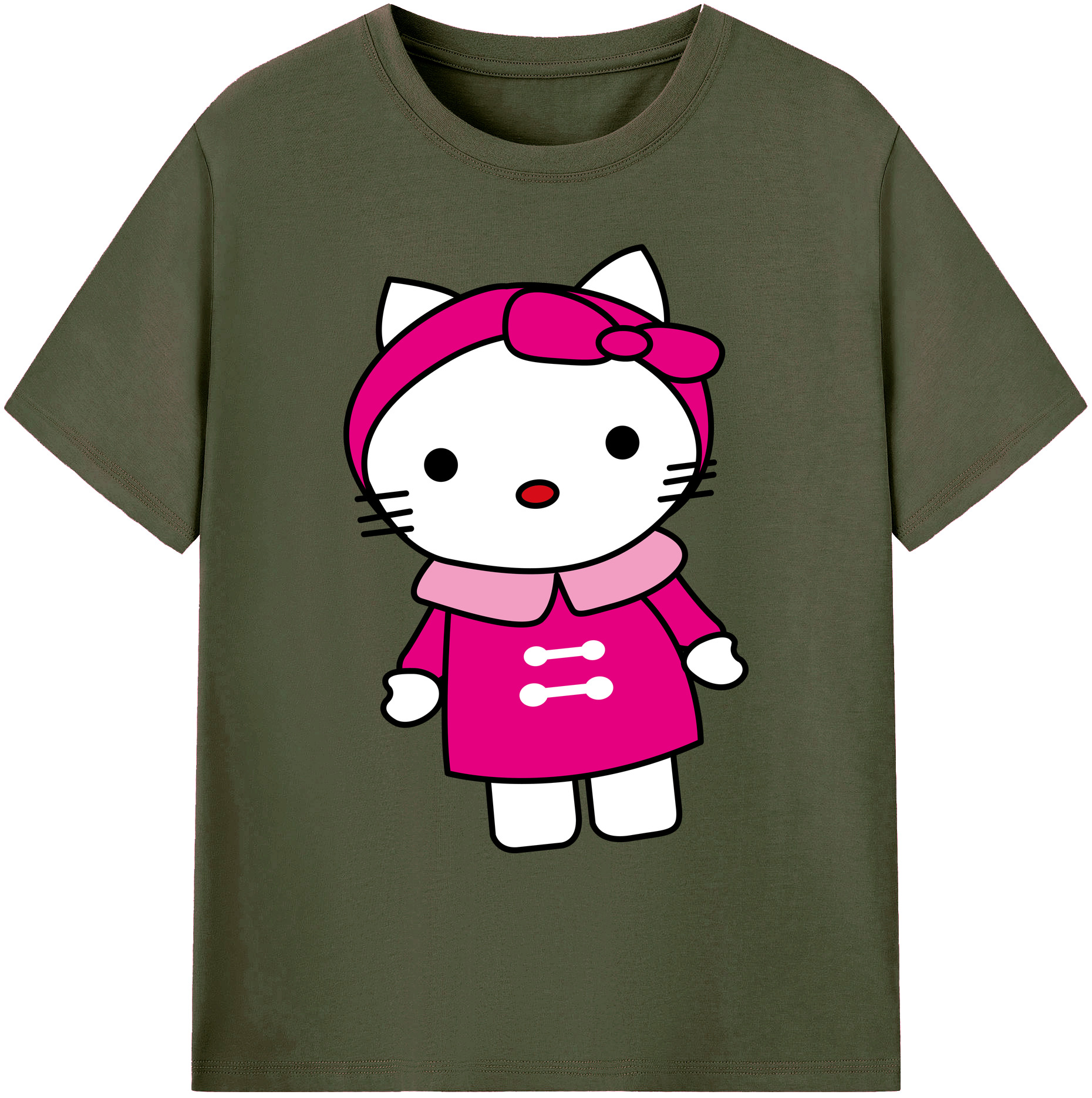 （画像用） Hello Kitty ハローキティ 綿100％ メンズ半袖Tシャツ｜肌触りやわらか＆通気性